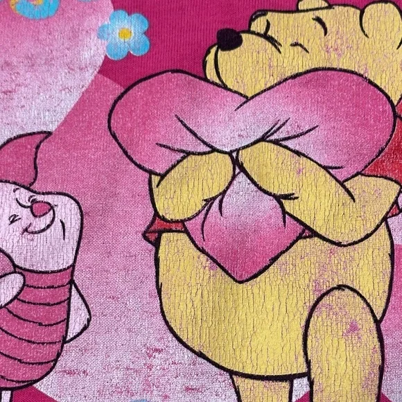 Disney vintage pink Winnie the Pooh and Piglet 'Hugs & Stuff' Tee - Picture 4 of 5